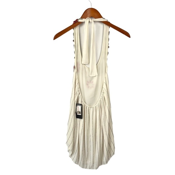 ALICE + OLIVIA Silk Beaded Trim Halter Top - Picture 2 of 16